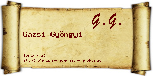 Gazsi Gyöngyi névjegykártya